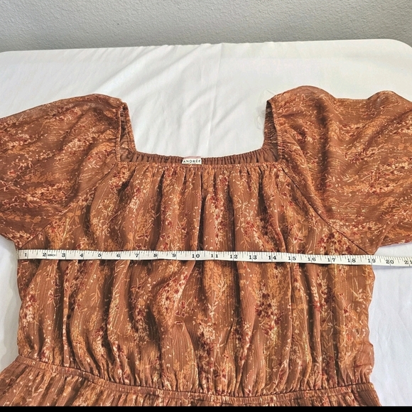 ANDREE BY UNIT Brown Long Sleeve Sundress Wedding Guest - Picture 9 of 15